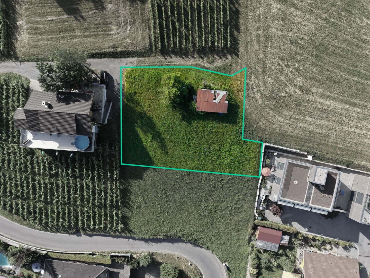 Baulandparzelle am Südhang mit Weitsicht über das Rheintal - Bild 3