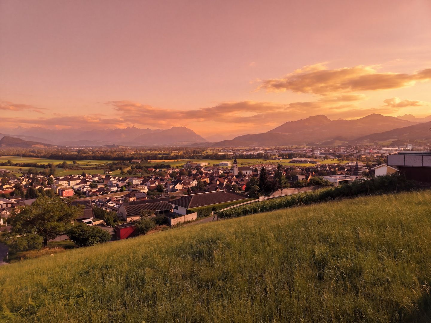 Baulandparzelle am Südhang mit Weitsicht über das Rheintal - Hauptbild